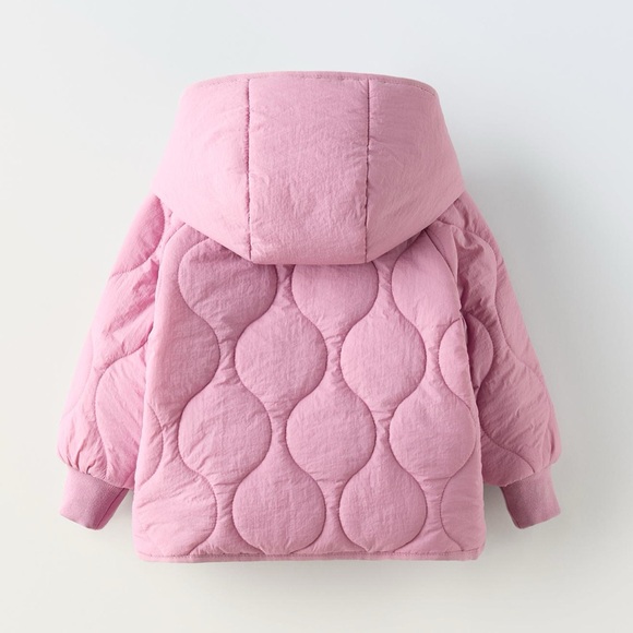 Zara Girls Water repellent jacket Size 4Y pink / Mauve - Picture 2 of 7